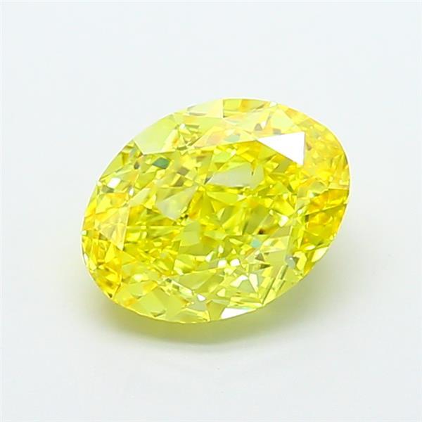 2.64 Ct. Fancy Vivid Yellow Oval Lab Grown Diamond