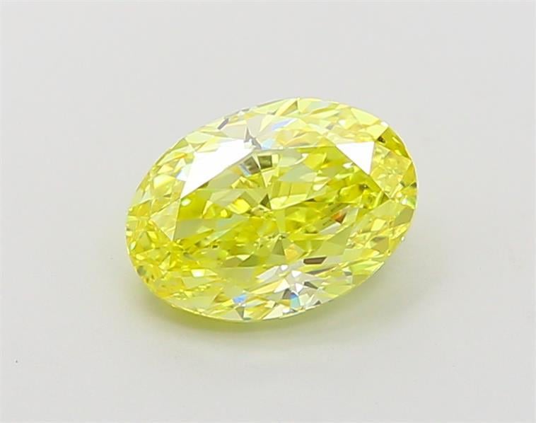 1.58 Ct. Fancy Vivid  Yellow Oval Lab Grown Diamond
