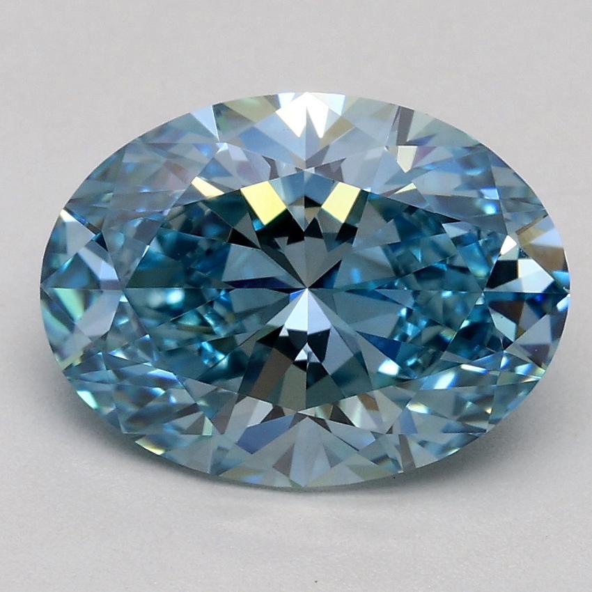 2.05 Ct. Fancy Vivid Blue Oval Lab Grown Diamond
