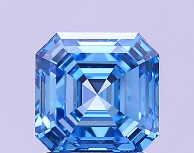 2.05 Ct. Fancy Vivid Blue Asscher Lab Grown Diamond