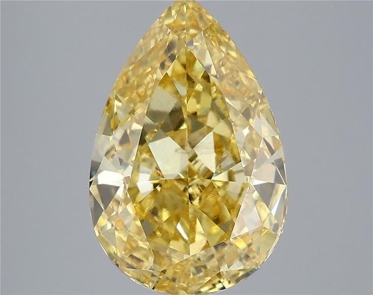 5.03 Ct. Fancy Vivid Yellow Pear Lab Grown Diamond