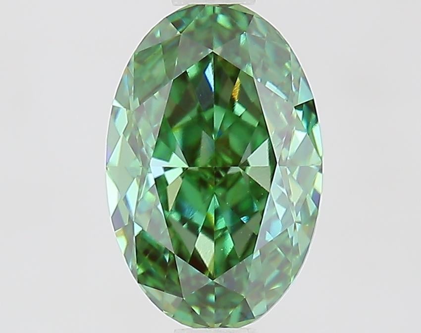1.45 Ct. Fancy Vivid Green Oval Lab Grown Diamond