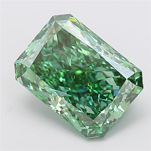 5.03 Ct. Fancy Vivid Green Radiant Lab Grown Diamond