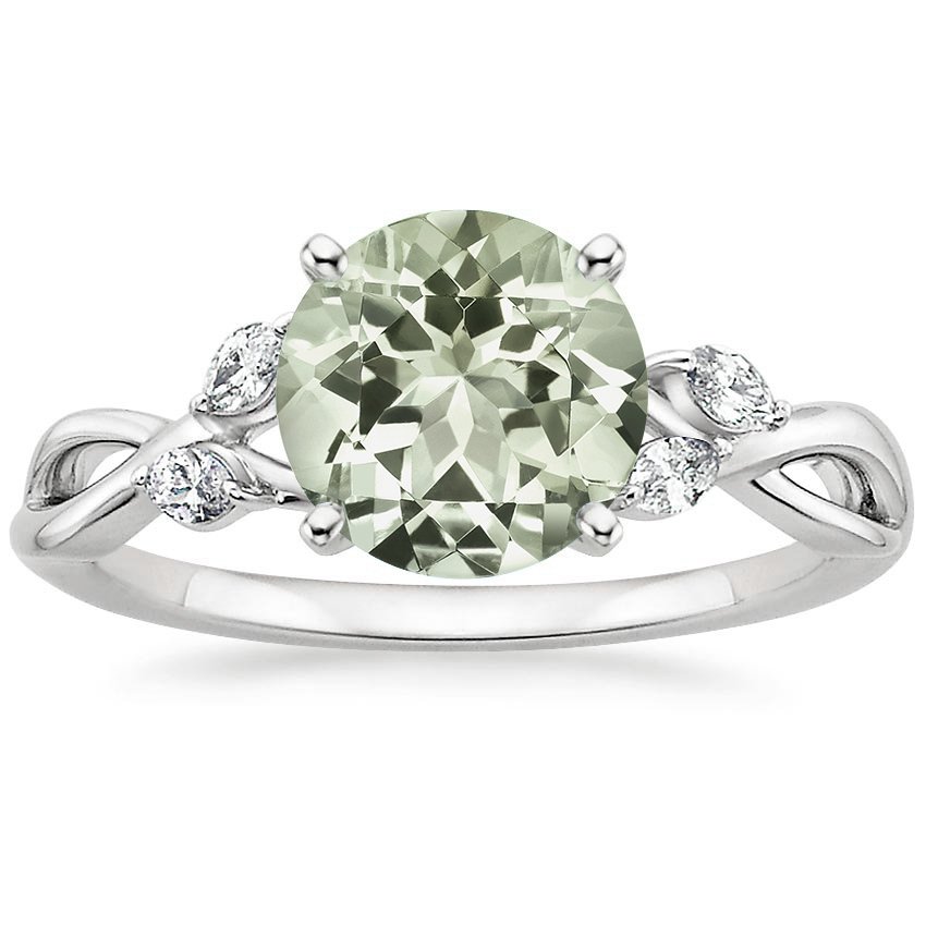 prasiolite and diamond ring