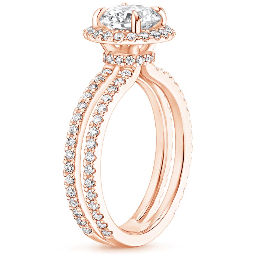 14K Rose Gold Linnia Halo Diamond Ring (2/3 ct. tw.), large side view