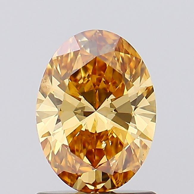 1.01 Ct. Fancy Vivid Orangy Yellow Oval Lab Grown Diamond