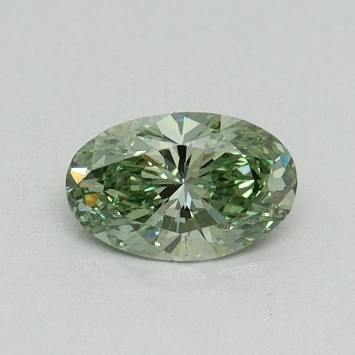 0.39 Ct. Fancy Vivid Green Oval Lab Grown Diamond