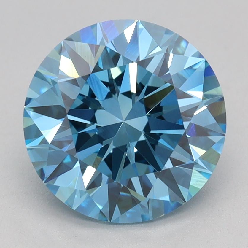 2.00 Ct. Fancy Vivid Blue Round Lab Grown Diamond