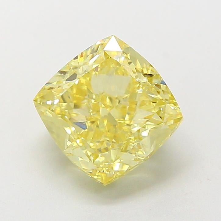 3.05 Ct. Fancy Intense  Yellow Cushion Lab Grown Diamond