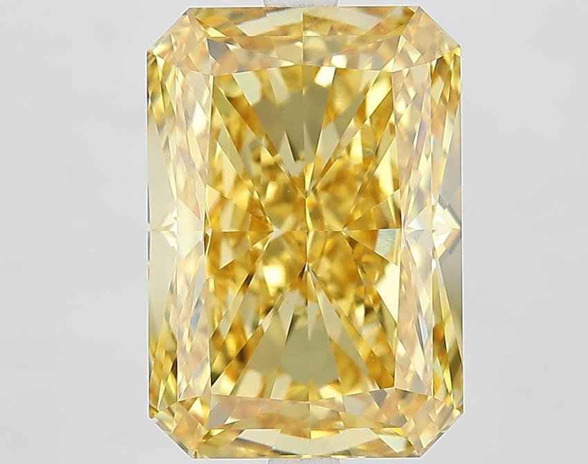 7.37 Ct. Fancy Vivid Yellow Radiant Lab Grown Diamond