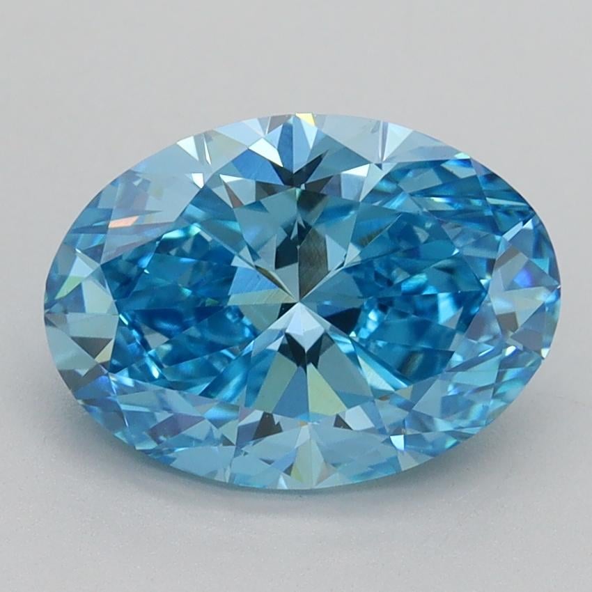 2.50 Ct. Fancy Vivid Blue Oval Lab Grown Diamond