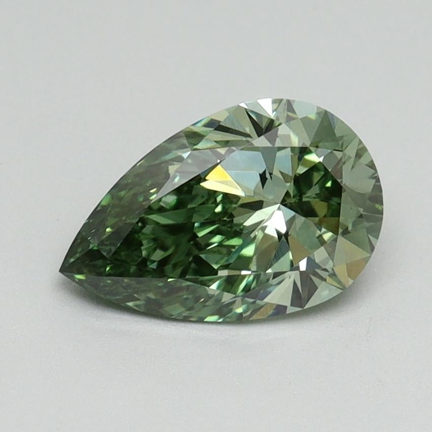 1.10 Ct. Fancy Vivid Green Pear Lab Grown Diamond