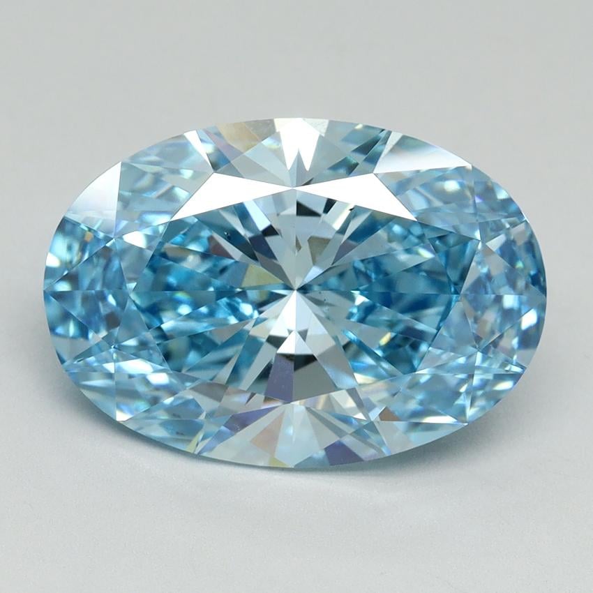 5.23 Ct. Fancy Vivid Blue Oval Lab Grown Diamond