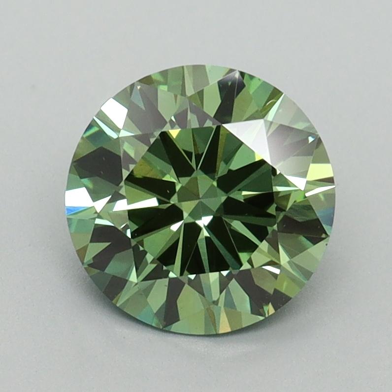 1.35 Ct. Fancy Vivid Green Round Lab Grown Diamond