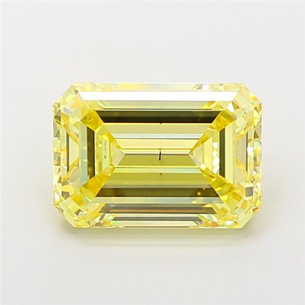 5.19 Ct. Fancy Vivid Yellow Emerald Lab Grown Diamond