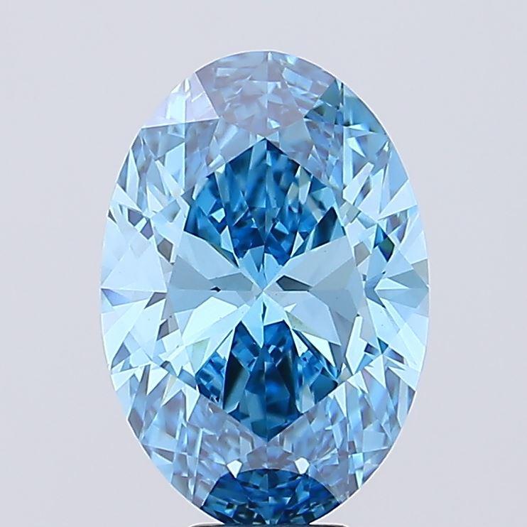 9.02 Ct. Fancy Vivid Blue Oval Lab Grown Diamond
