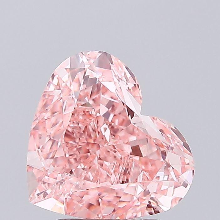 3.29 Ct. Fancy Vivid Pink Heart Lab Grown Diamond