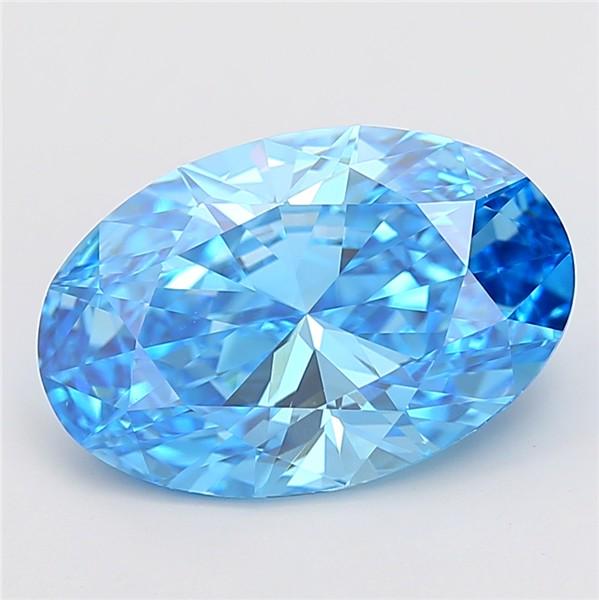 8.01 Ct. Fancy Vivid Blue Oval Lab Grown Diamond