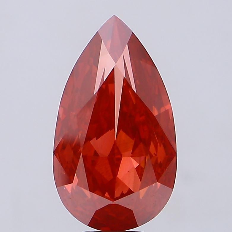 12.02 Ct. Fancy Vivid Red Pear Lab Grown Diamond