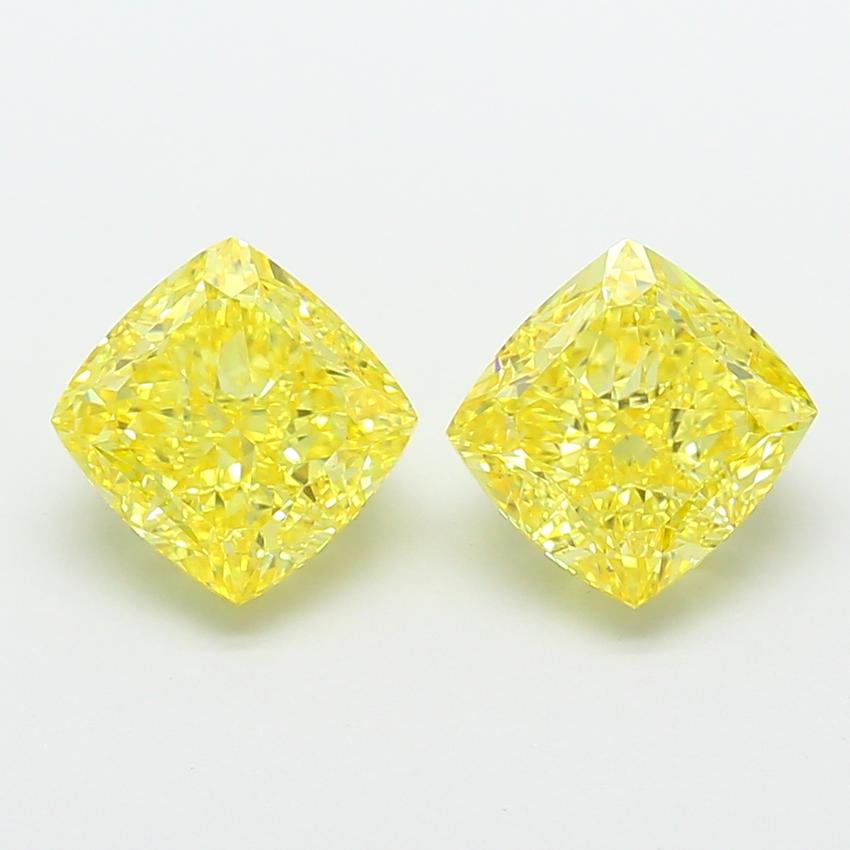 3.02 Ct. Fancy Intense  Yellow Cushion Lab Grown Diamond