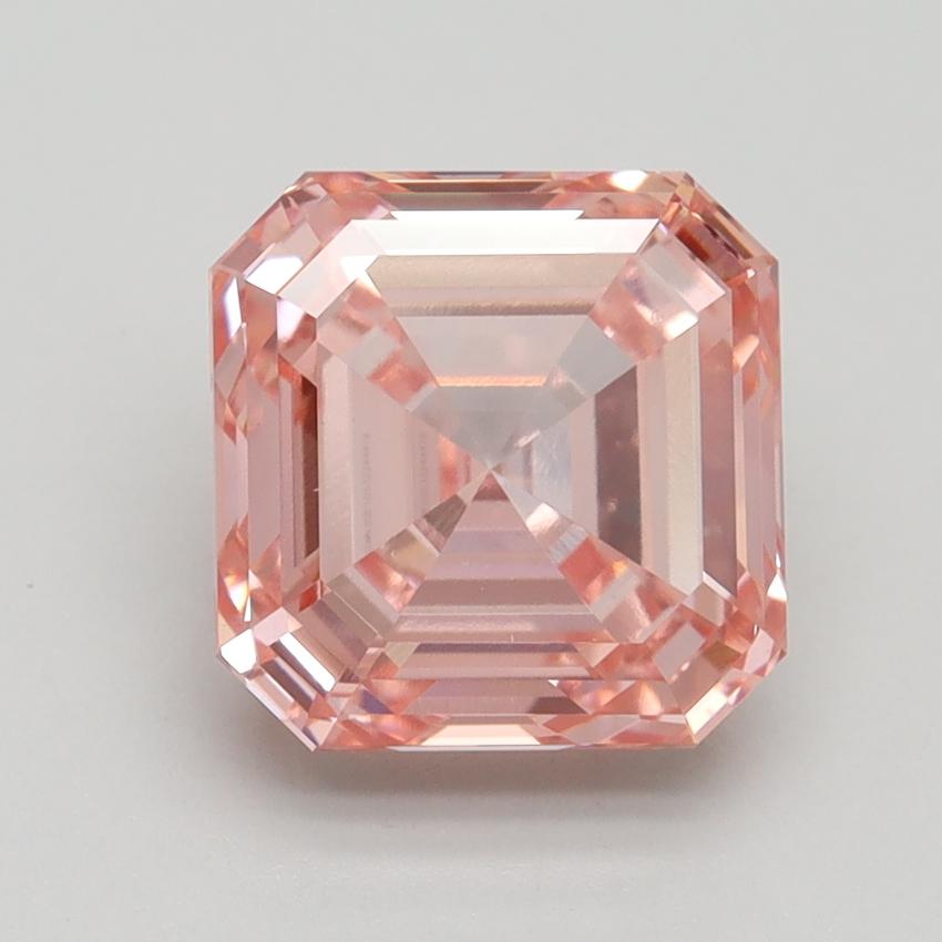 3.30 Ct. Fancy Intense Pink Asscher Lab Grown Diamond