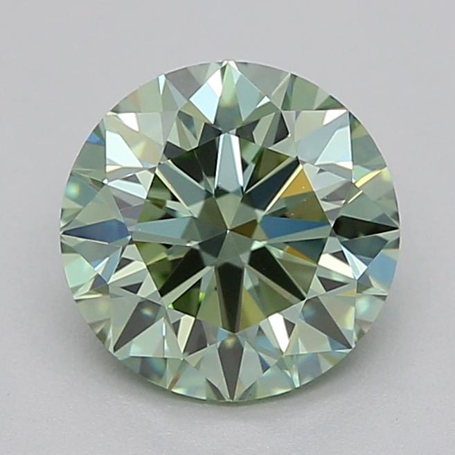 0.77 Ct. Fancy Vivid Green Round Lab Grown Diamond