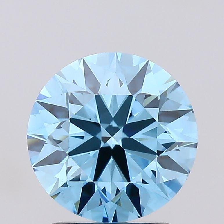2.00 Ct. Fancy Vivid Blue Round Lab Grown Diamond