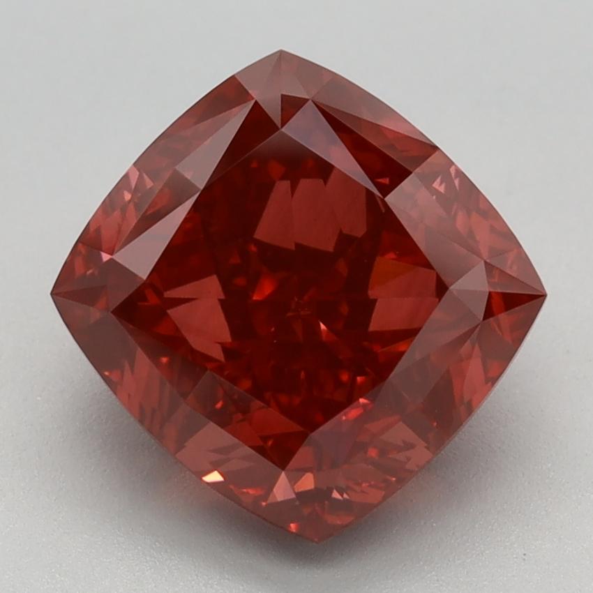 3.24 Ct. Fancy Deep Pink Cushion Lab Grown Diamond