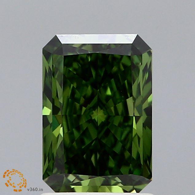 1.41 Ct. Fancy Vivid Green Radiant Lab Grown Diamond
