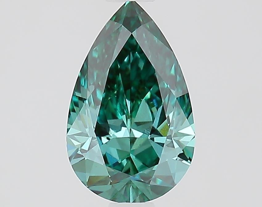 1.08 Ct. Fancy Vivid Green Pear Lab Grown Diamond