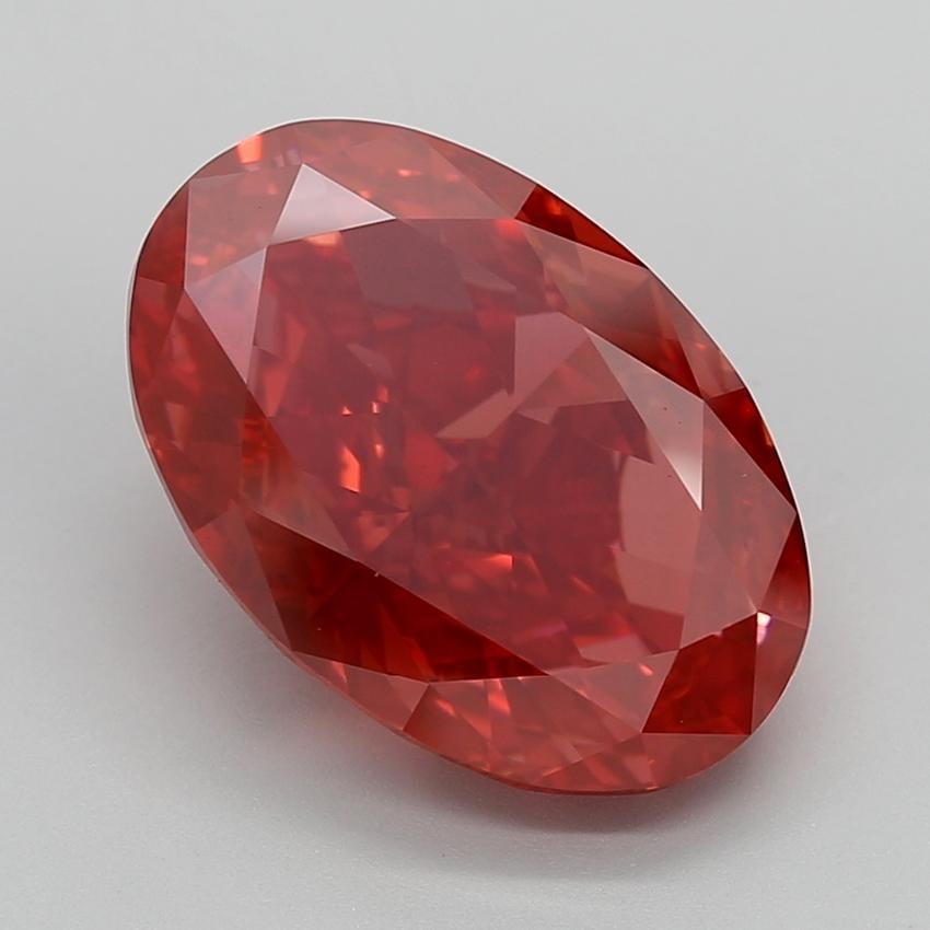 10.64 Ct. Fancy Vivid Red Oval Lab Grown Diamond