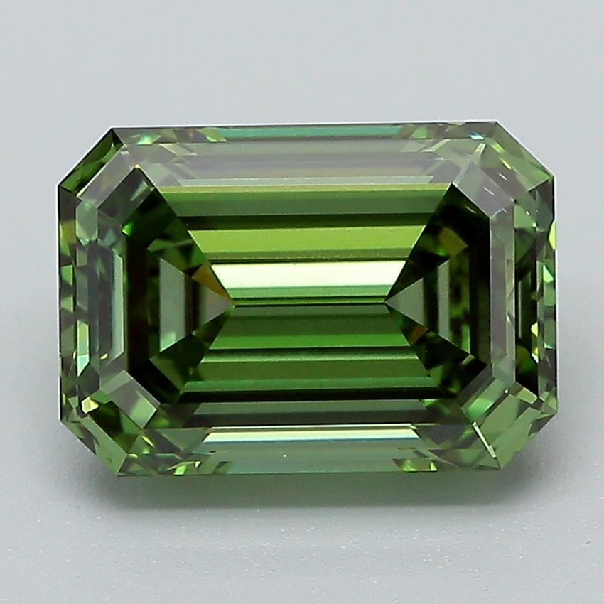 3.02 Ct. Fancy Vivid Green Emerald Lab Grown Diamond
