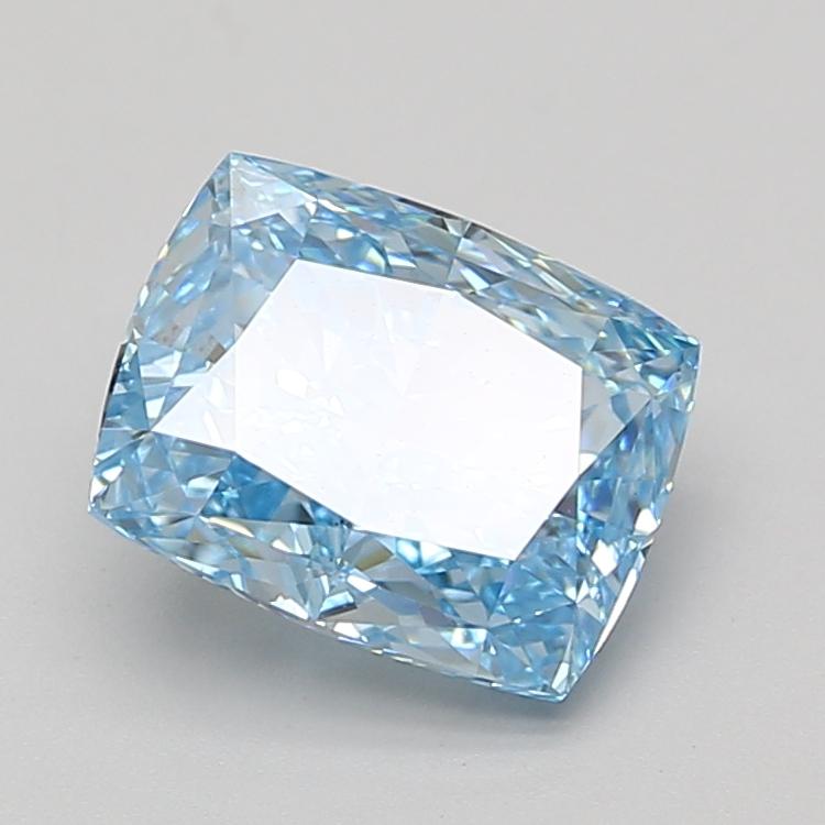 3.10 Ct. Fancy Vivid Blue Cushion Lab Grown Diamond
