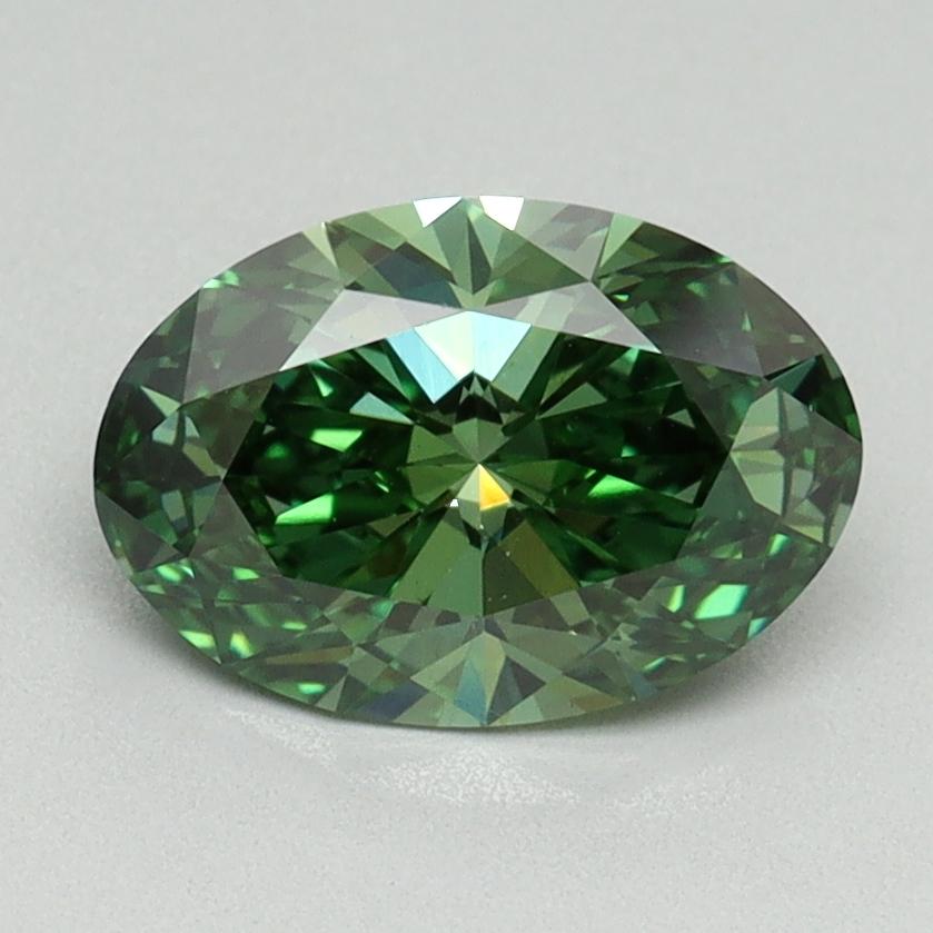 1.41 Ct. Fancy Vivid Green Oval Lab Grown Diamond
