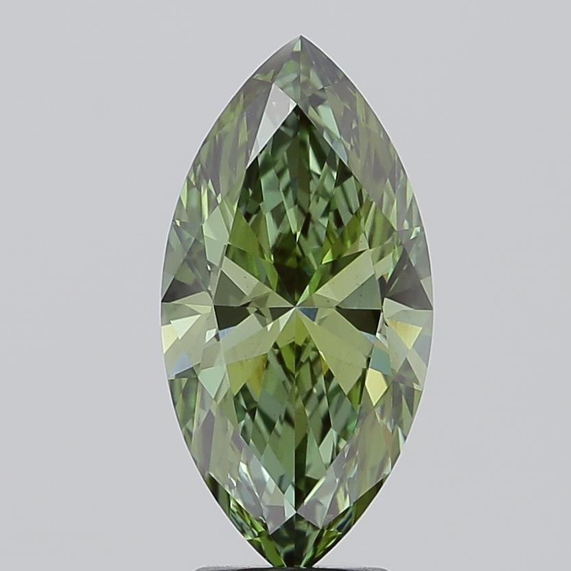 3.02 Ct. Fancy Vivid Green Marquise Lab Grown Diamond