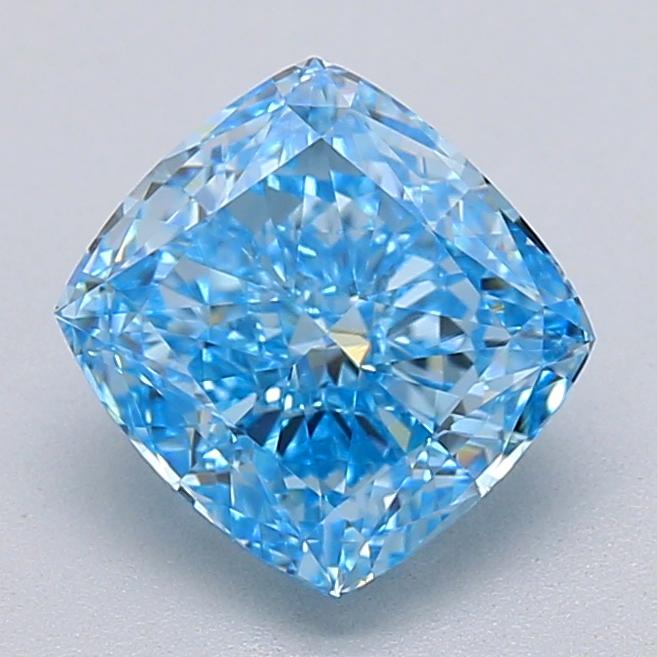 1.83 Ct. Fancy Vivid  Blue Cushion Lab Grown Diamond