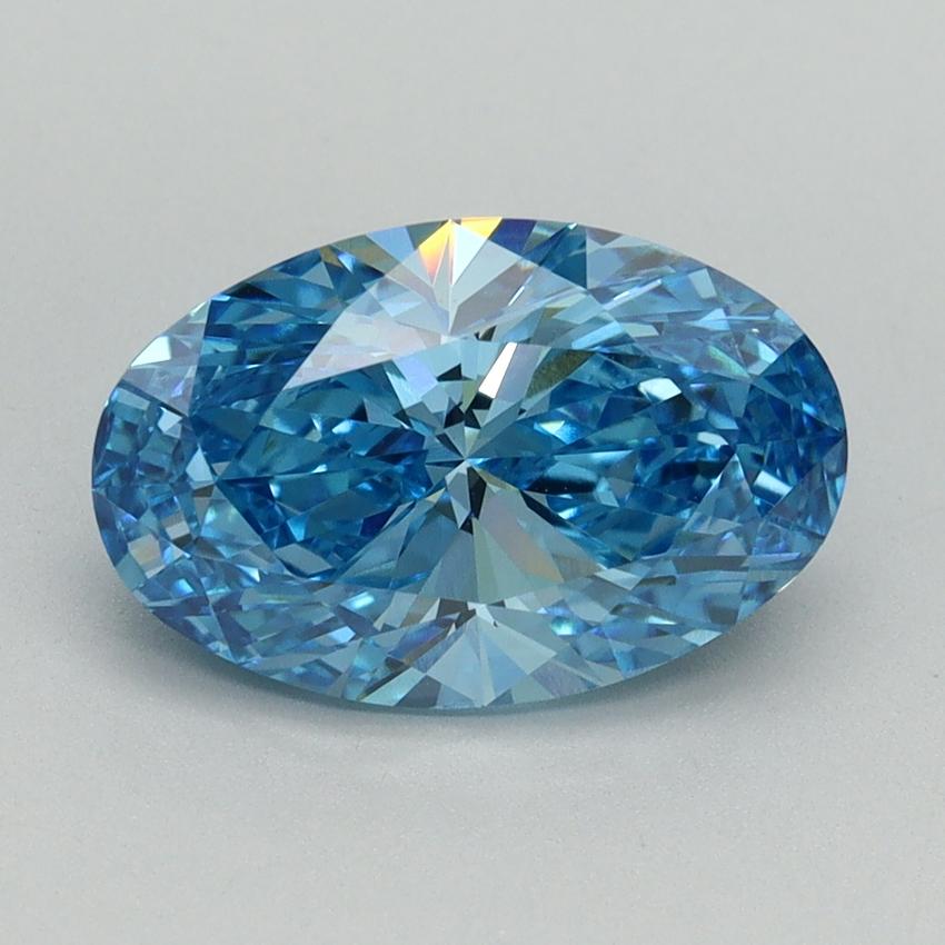 2.50 Ct. Fancy Vivid Blue Oval Lab Grown Diamond