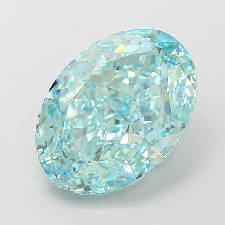 3.86 Ct. Fancy Vivid Green Oval Lab Grown Diamond