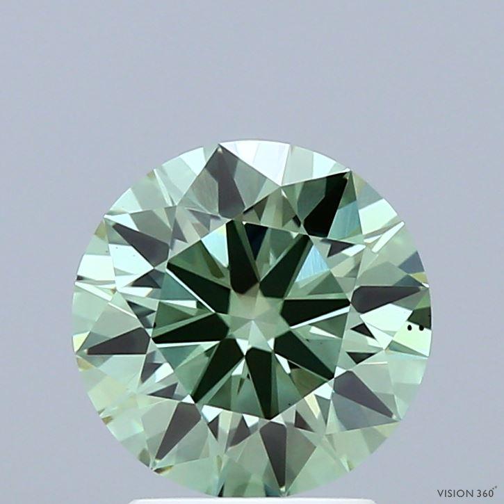 1.90 Ct. Fancy Vivid  Green Round Lab Grown Diamond