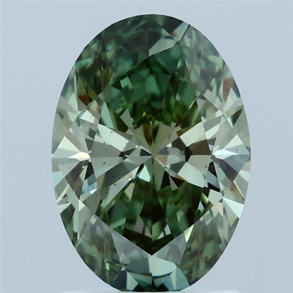 1.54 Ct. Fancy Vivid  Green Oval Lab Grown Diamond