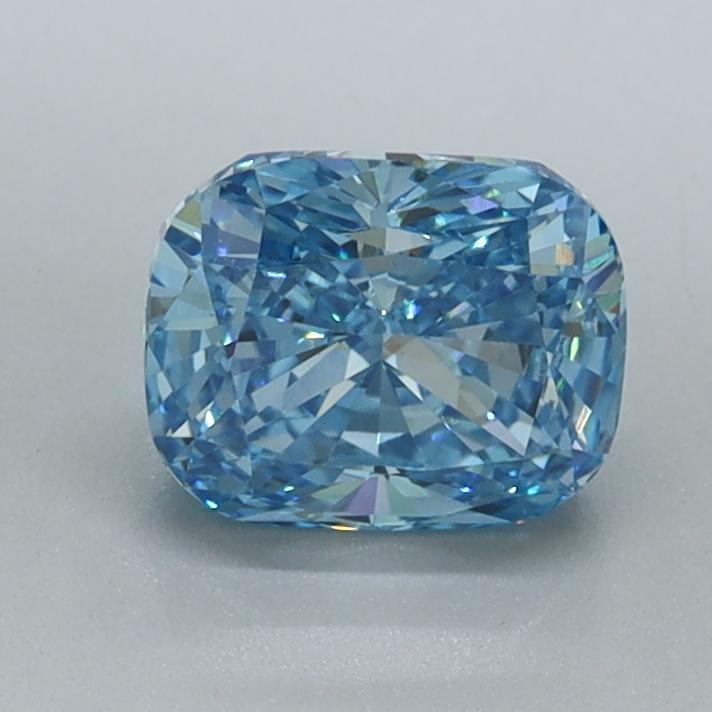 1.01 Ct. Fancy Vivid Blue Cushion Lab Grown Diamond