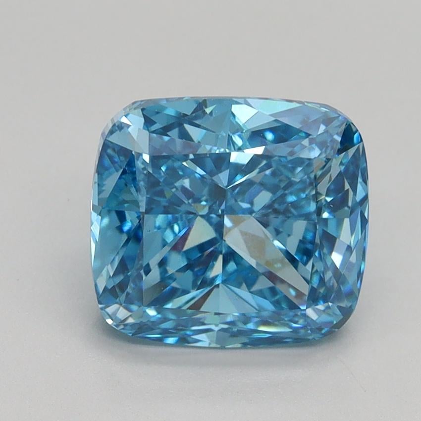 3.00 Ct. Fancy Vivid Blue Cushion Lab Grown Diamond