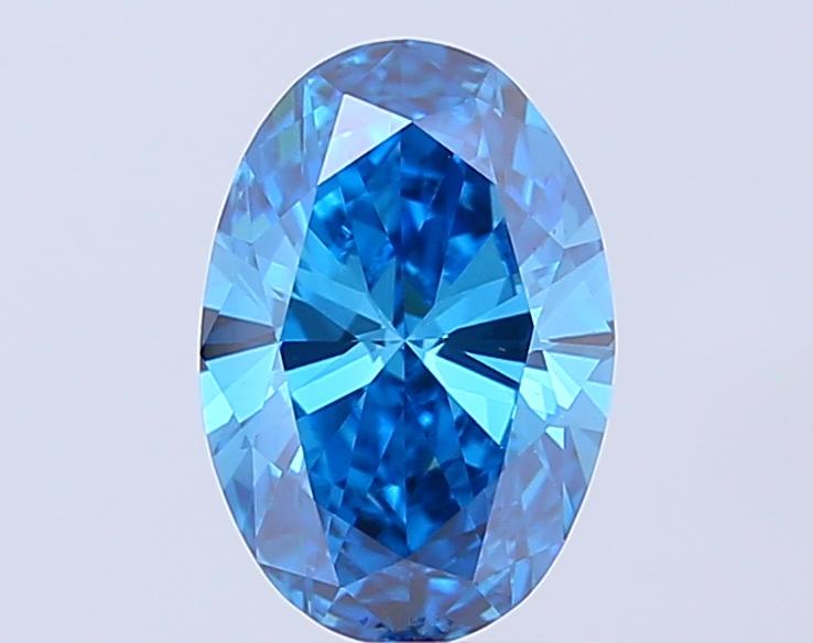 1.65 Ct. Fancy Vivid Blue Oval Lab Grown Diamond