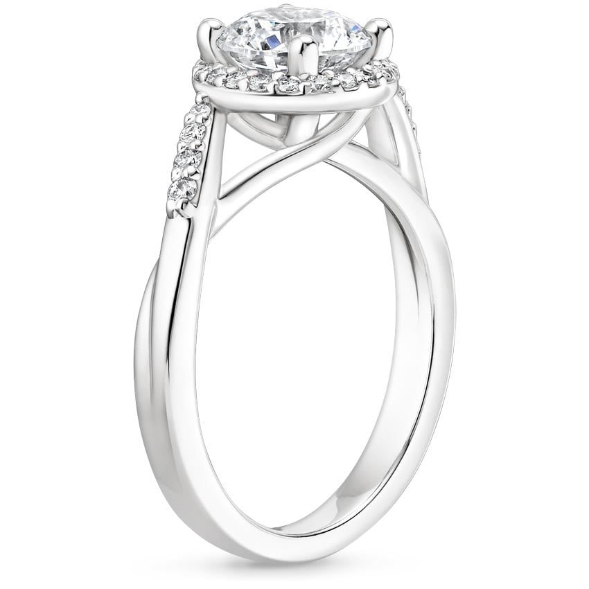 Platinum Chamise Halo Diamond Ring (1/5 ct. tw.), large side view