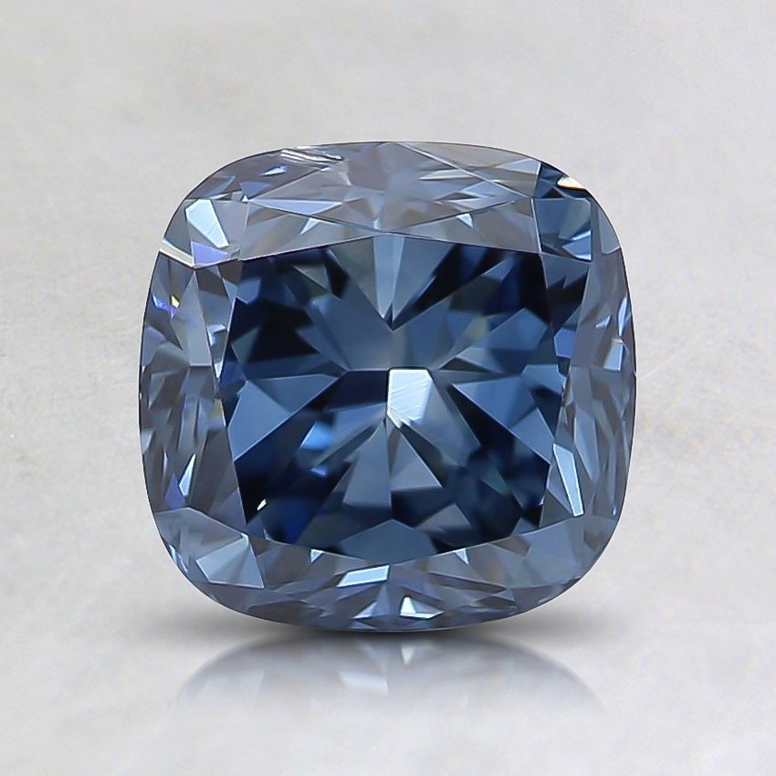 1.52 Ct. Fancy Vivid Blue Cushion Lab Grown Diamond