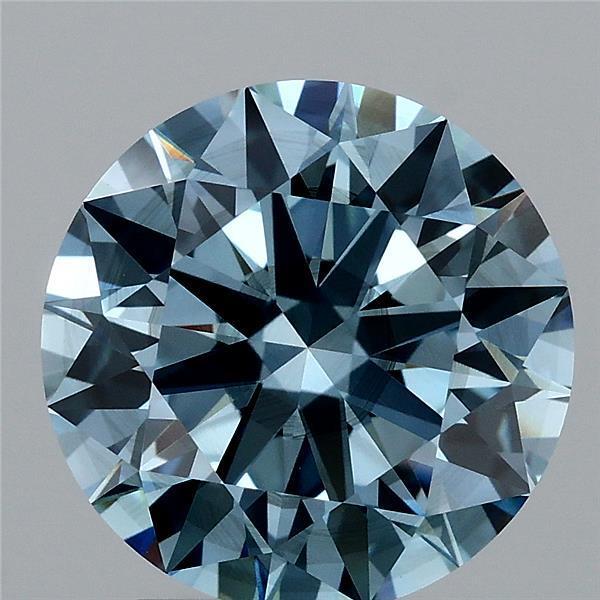 3.74 Ct. Fancy Vivid Blue Round Lab Grown Diamond