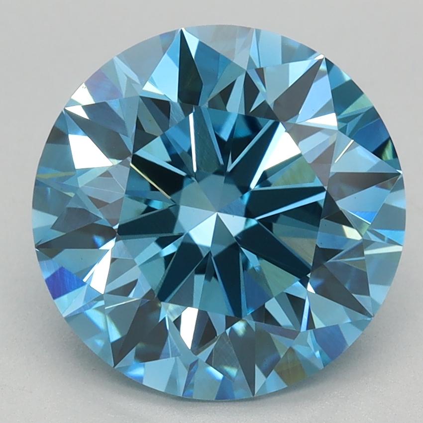 3.14 Ct. Fancy Vivid Blue Round Lab Grown Diamond