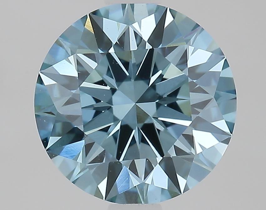 1.76 Ct. Fancy Vivid Blue Round Lab Grown Diamond