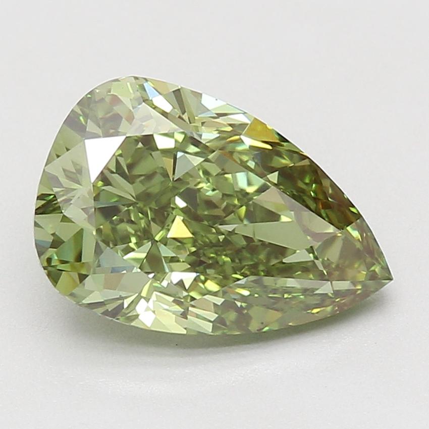 4.03 Ct. Fancy Vivid Green Pear Lab Grown Diamond