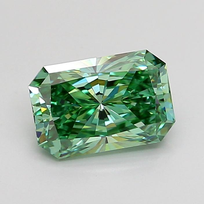 1.42 Ct. Fancy Vivid Green Radiant Lab Grown Diamond